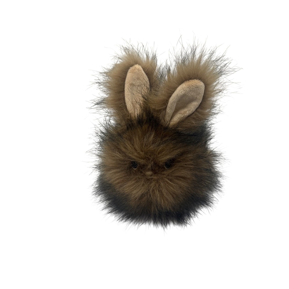 Rare Vintage Aurora World Fuzzy Wuzzy Bunny Plush Brown "Puffball" Rabbit